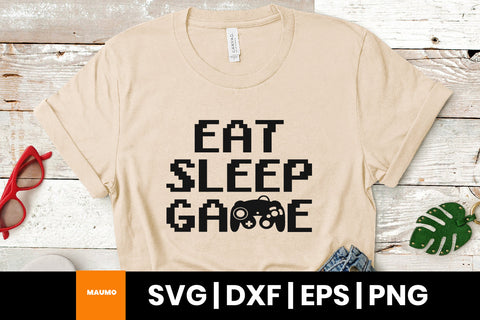 Eat sleep game, gaming svg quote SVG Maumo Designs 