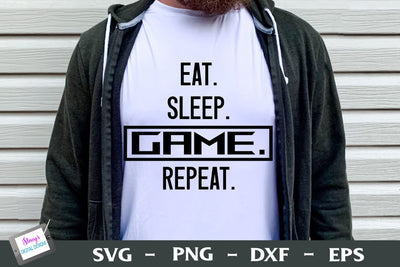 Eat Sleep Game Repeat | Gamer SVG Design SVG Stacy's Digital Designs 