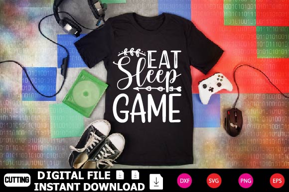 Eat Sleep Game SVG Shahin alam 