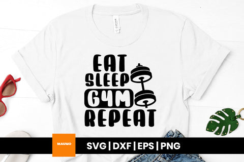 Eat sleep gym repeat svg quote SVG Maumo Designs 