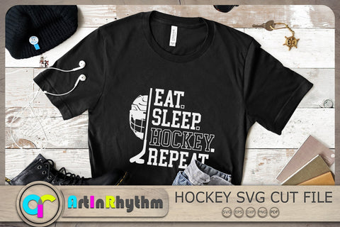 Eat Sleep Ice Hockey Shirt Funny SVG Cut Graphic by Hungry Art · Creative  Fabrica