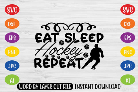 Eat Sleep Hockey Repeat SVG MStudio 