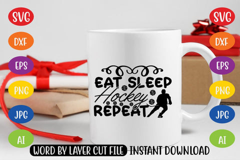 Eat Sleep Hockey Repeat SVG MStudio 