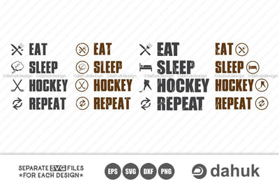 Eat Sleep Hockey svg | hockey svg bundle | hockey silhouette clipart cuttable design svg png dxf & eps designs SVG dahukdesign 