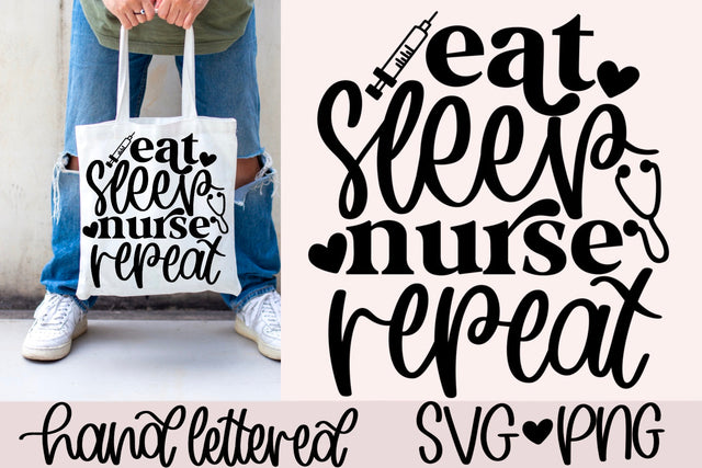 Eat sleep nurse repeat svg, nurse life svg, nurse gift svg, nursing student svg, nurse mug svg, nurse shirt svg, nursing school svg SVG AnitaAlyiaLettering 