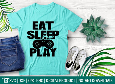 Eat Sleep Play SVG Cut File, Gamer Svg, Sleep Svg, Play Svg, Tshirt Design SVG ETC Craft 
