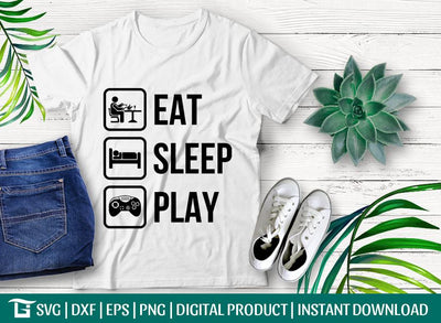 Eat Sleep Play Svg Cut File, Gamer Svg, Sports Svg, Sleep Svg, Eat Svg, Tshirt Design, SVG ETC Craft 