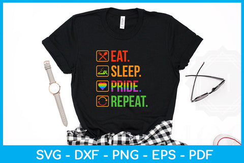 Eat Sleep Pride Repeat SVG PNG PDF Cut File SVG Creativedesigntee 
