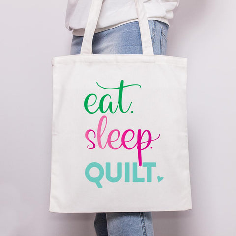 Eat. Sleep. Quilt. Hand Lettered Cut File SVG Cursive by Camille 