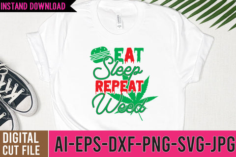 Eat Sleep Repeat Weed SVG Design SVG BlackCatsMedia 