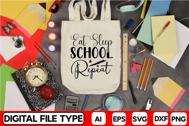 Eat Sleep School Repeat SVG CraftlabSvg29 