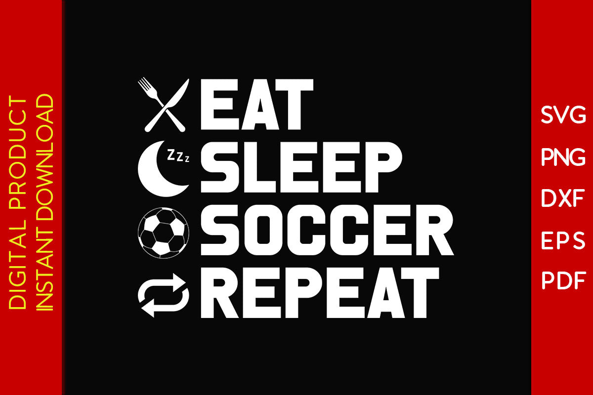 Fußballtasche Mit Kordelzug – Eat Sleep Soccer Repeat, Rucksack Für Mädchen, Sport & Training