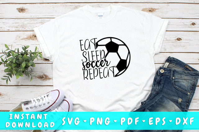 Eat Sleep Soccer Repeat SVG SVG HappyDesignStudio 