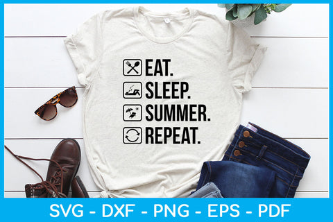 Eat Sleep Summer Repeat Hobby SVG PNG PDF Cut File SVG Creativedesigntee 
