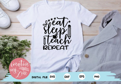 eat sleep teach repeat SVG md faruk hossain 