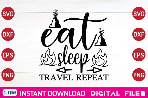 eat sleep travel repeat svg SVG designer krishna 