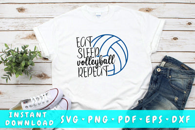 Eat Sleep Volleyball Repeat SVG SVG HappyDesignStudio 