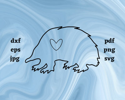 Echidna Heart SVG Cut File SVG Northern Light SVG 