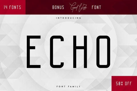 Echo 14 Font Family + Bonus Font VPcreativeshop