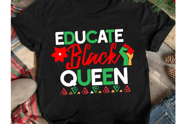 Educated Black Queen SVG Cut File, Juneteenth SVG Cut File, Juneteenth Sublimation Design, Black hIstory SVG Bundle , Black Woman SVG Design SVG BlackCatsMedia 