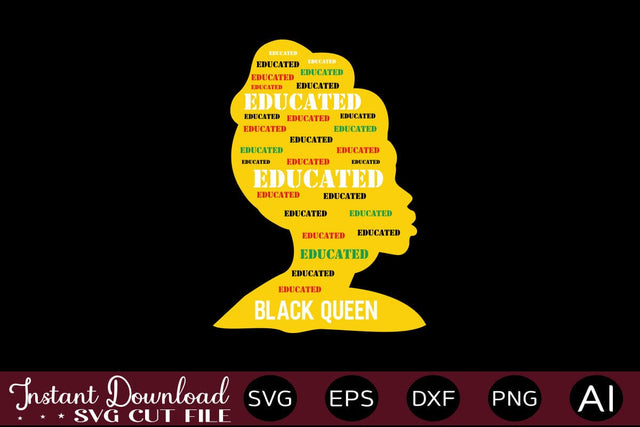 Educated Black Queen SVG SVG designmaster24 