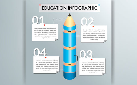 Education infographic template design with pencil elements SVG naemmiah021 