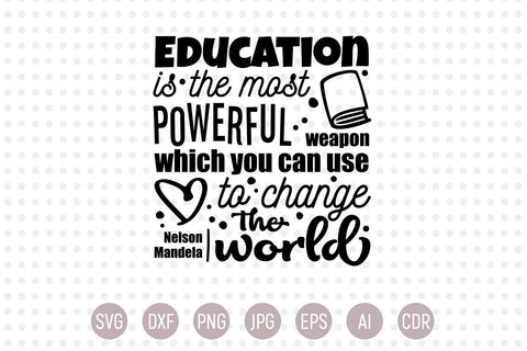 Education Is the Most Powerful Weapon SVG SVG VectorSVGdesign 