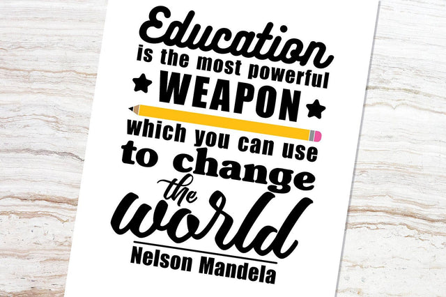 Education is the most powerful weapon SVG SVG VectorSVGdesign 