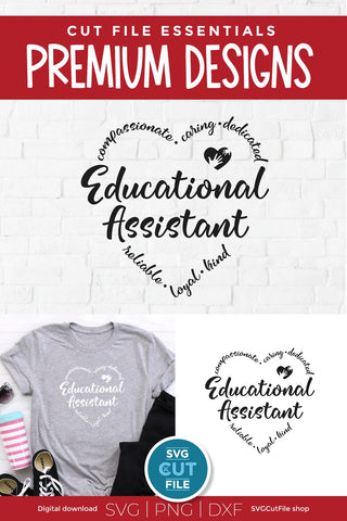 Educational assistant svg with heart SVG SVG Cut File 