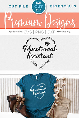 Educational assistant svg with heart SVG SVG Cut File 