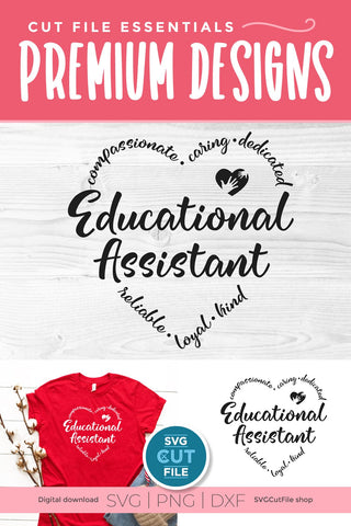 Educational assistant svg with heart SVG SVG Cut File 