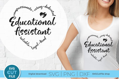 Educational assistant svg with heart SVG SVG Cut File 