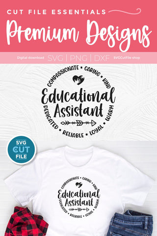 Educational assistant svg with round circle for men or women SVG SVG Cut File 