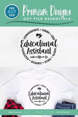 Educational assistant svg with round circle for men or women SVG SVG Cut File 