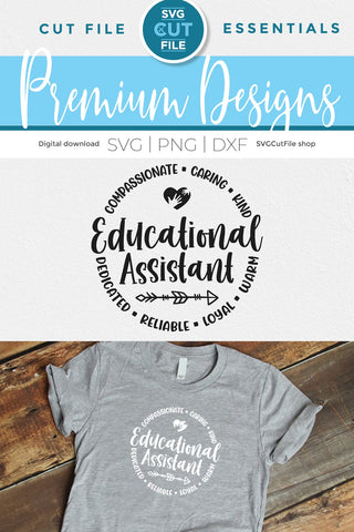 Educational assistant svg with round circle for men or women SVG SVG Cut File 