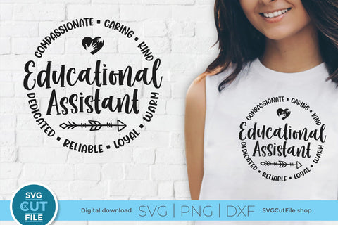 Educational assistant svg with round circle for men or women SVG SVG Cut File 