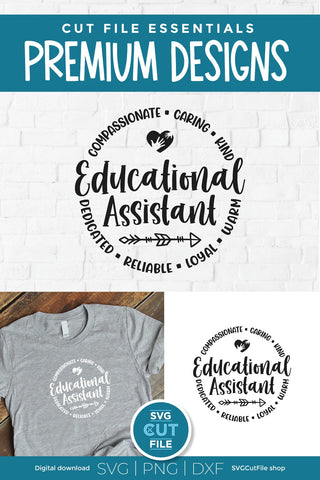 Educational assistant svg with round circle for men or women SVG SVG Cut File 