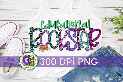 Educational Rockstar PNG for Sublimation Sublimation Greedy Stitches 