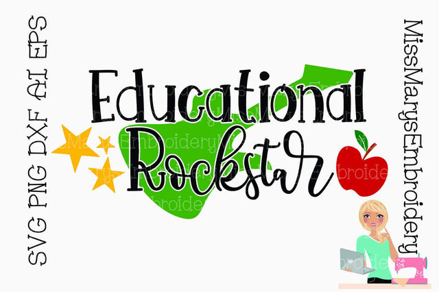 Educational Rockstar SVG MissMarysEmbroidery 