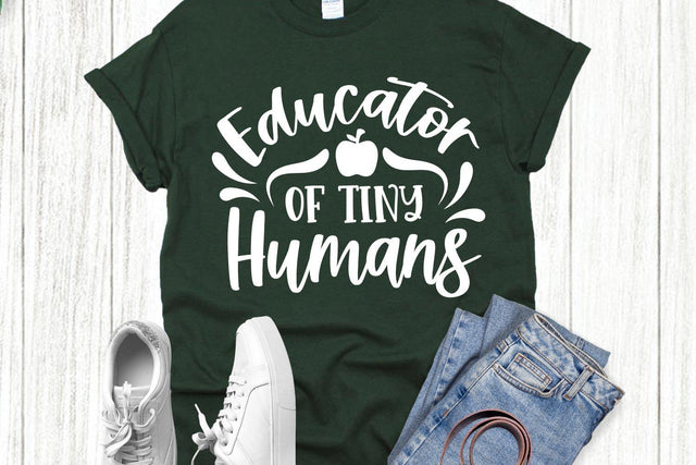 Educator of Tiny Humans | Teacher SVG Cut File SVG Shine Green Art 