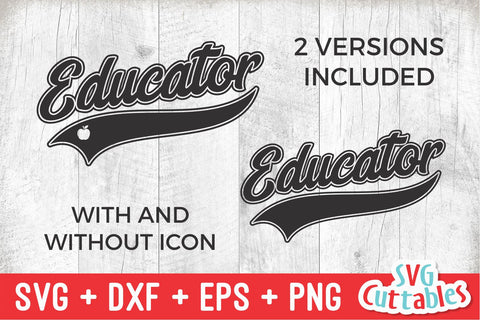 Educator svg - Teacher svg - Occupation - Swoosh - svg - dxf - eps - png - Cut File - Silhouette - Cricut - Digital Download SVG Svg Cuttables 