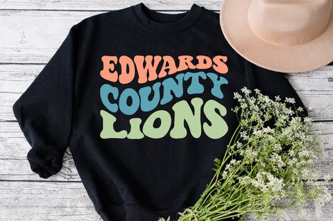 Edwards County Lions svg, Retro Lions svg, Custom Team svg, School Team Pride svg, Unisex Fit, Custom Colors, Custom Lions Team Tee SVG Fauz 