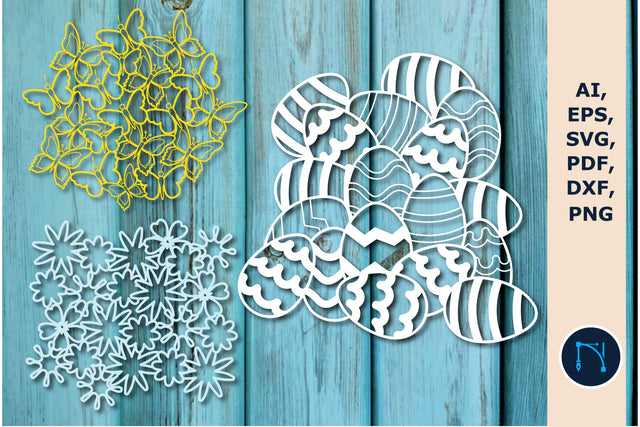 egg, butterfly & flower Wreath 3d SVG SVG MD JOYNAL ABDIN 