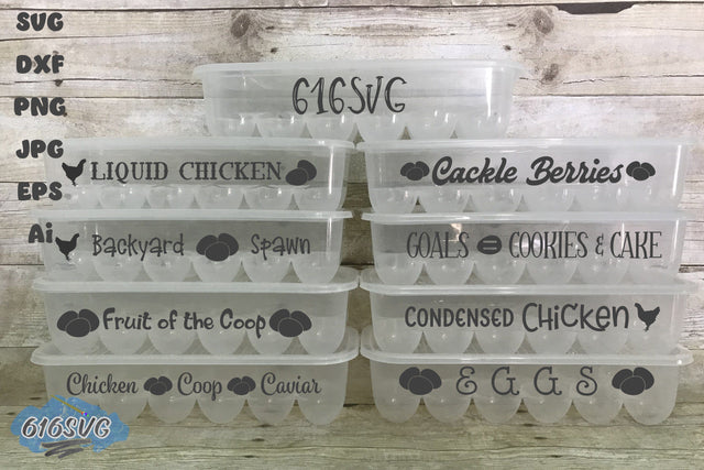 Egg Container Quotes with 8 sayings SVG Version 2 SVG 616SVG 