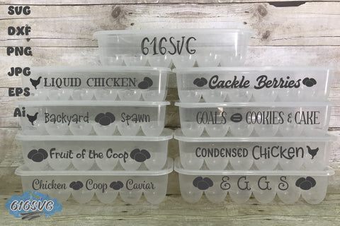 Egg Container Quotes with 8 sayings SVG Version 2 SVG 616SVG 