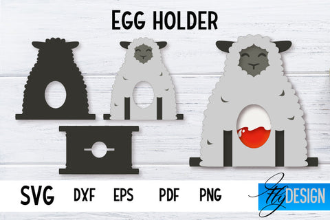 Egg Holder Bundle | Easter Egg Holder SVG | Baby Animals SVG SVG Fly Design 