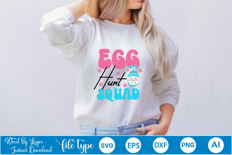 Egg Hunt Squad SVG Cut File SVGs,Quotes and Sayings,Food & Drink,On Sale, Print & Cut SVG DesignPlante 503 