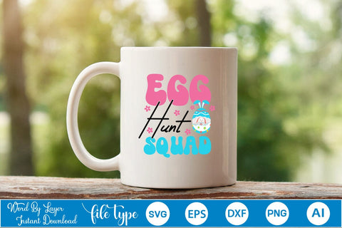 Egg Hunt Squad SVG Cut File SVGs,Quotes and Sayings,Food & Drink,On Sale, Print & Cut SVG DesignPlante 503 