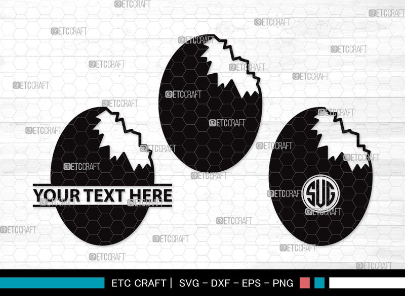 Egg Monogram SVG | Cracked Egg Svg | Sunny Side Svg | Fried Egg Svg | Egg Clipart SVG ETC Craft 