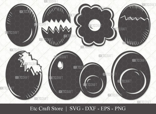 Egg Silhouette SVG Cut File | Cracked Egg Svg | Sunny Side Svg | Fried Egg Svg | Bundle | Eps | Dxf | Png SVG ETC Craft 